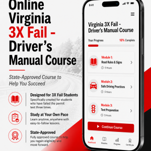 3X Fail - 8HR Online Driver Manual Course